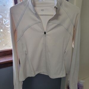 Danskin Women's Cream Zip-Up Jacket